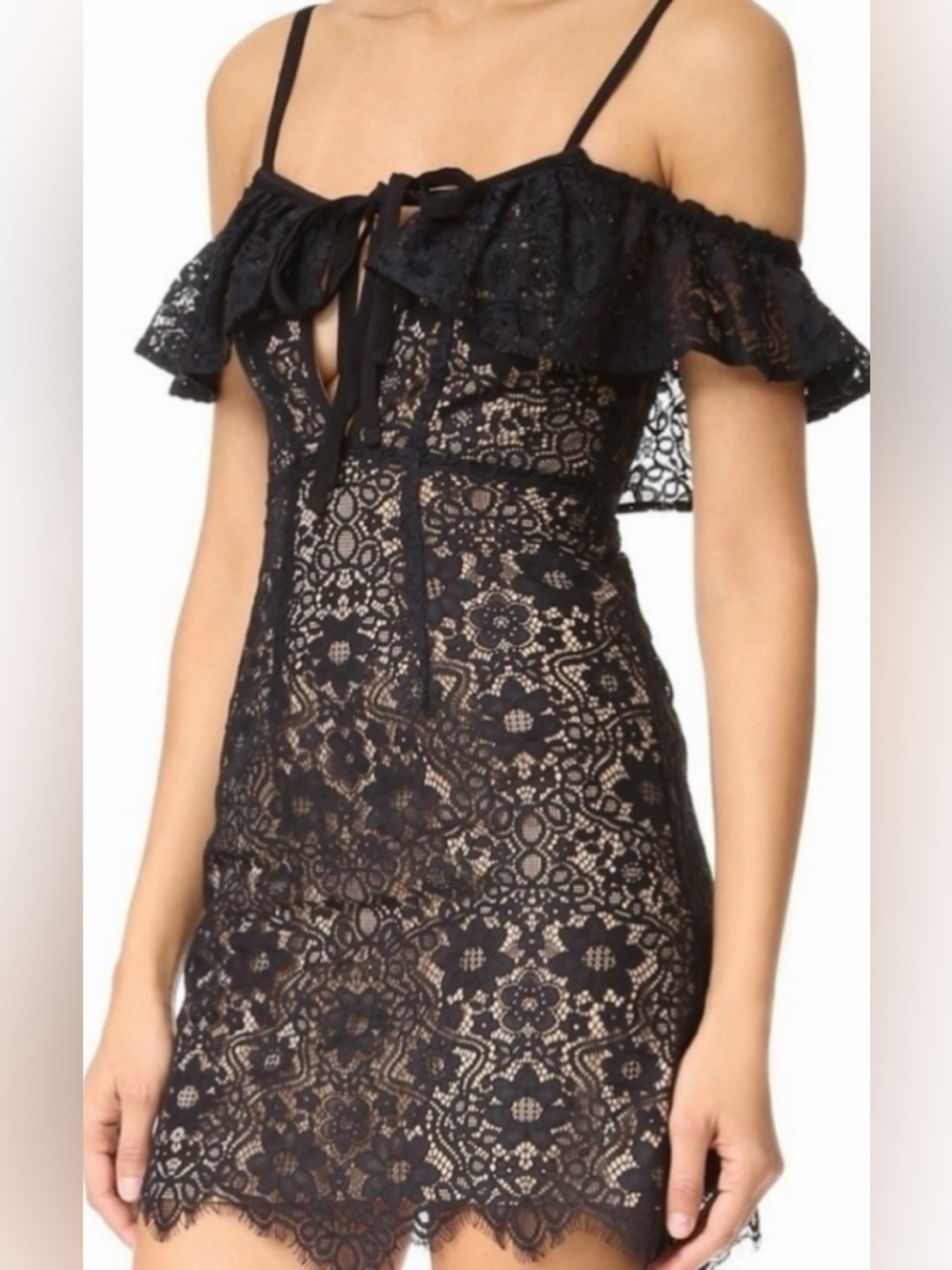 For Love and Lemons Rosemary Lace Trimmed Dress XS